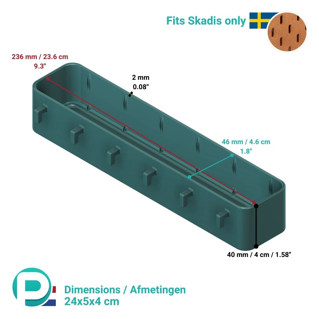 Diverse bakjes - 5cm diep x 4cm hoog