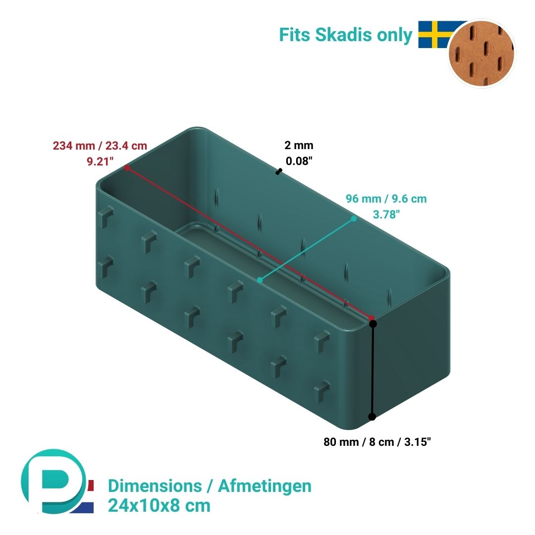 Diverse bakjes - 10cm diep x 8cm hoog