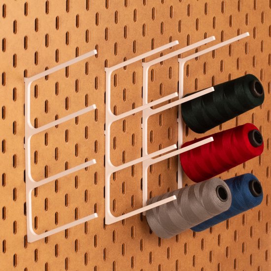 Lockgaren rekje houder voor 4 lockgaren – Past op IKEA Skadis pegboarden